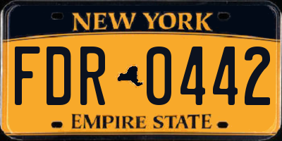 NY license plate FDR0442