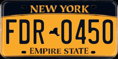 NY license plate FDR0450