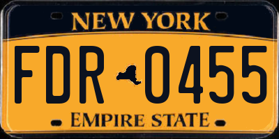 NY license plate FDR0455