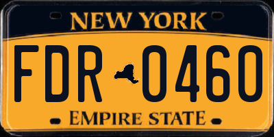 NY license plate FDR0460