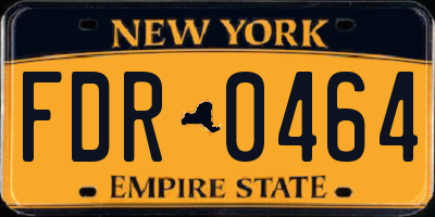 NY license plate FDR0464