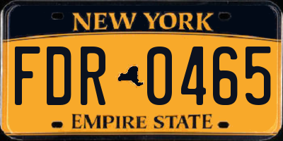 NY license plate FDR0465