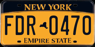 NY license plate FDR0470