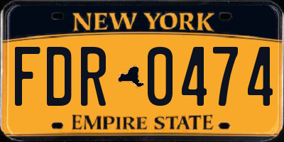 NY license plate FDR0474