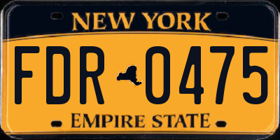 NY license plate FDR0475