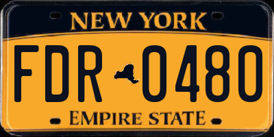 NY license plate FDR0480