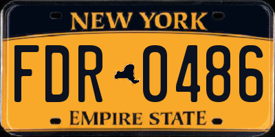 NY license plate FDR0486