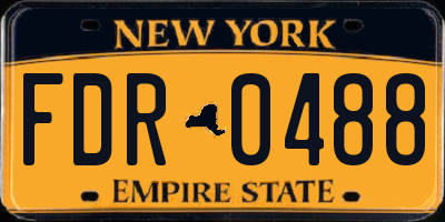 NY license plate FDR0488