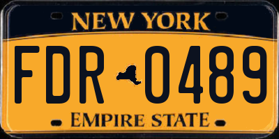 NY license plate FDR0489