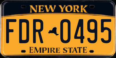 NY license plate FDR0495