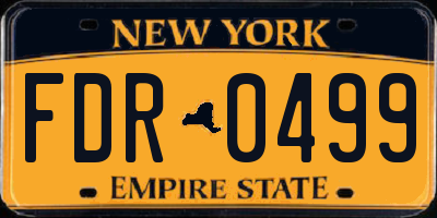 NY license plate FDR0499