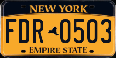 NY license plate FDR0503