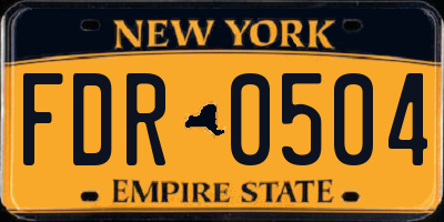 NY license plate FDR0504