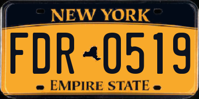 NY license plate FDR0519