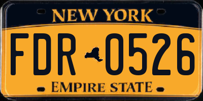 NY license plate FDR0526