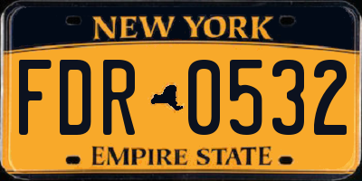 NY license plate FDR0532