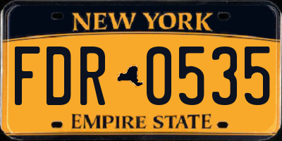 NY license plate FDR0535
