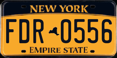 NY license plate FDR0556