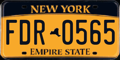 NY license plate FDR0565