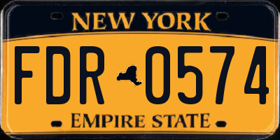 NY license plate FDR0574