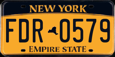 NY license plate FDR0579