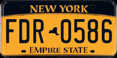 NY license plate FDR0586