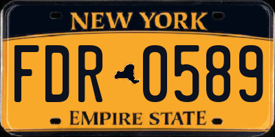 NY license plate FDR0589