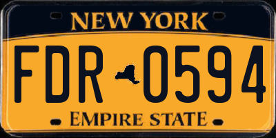 NY license plate FDR0594