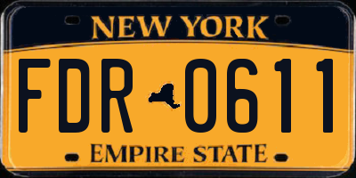 NY license plate FDR0611