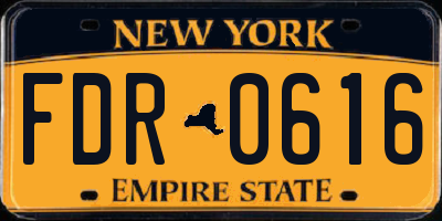 NY license plate FDR0616