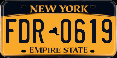 NY license plate FDR0619