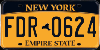 NY license plate FDR0624