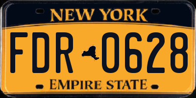 NY license plate FDR0628