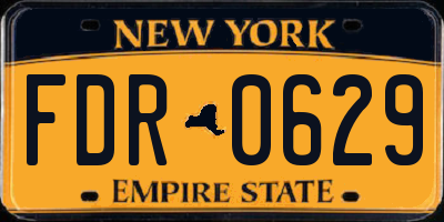 NY license plate FDR0629
