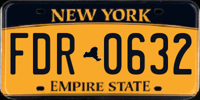 NY license plate FDR0632