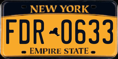 NY license plate FDR0633