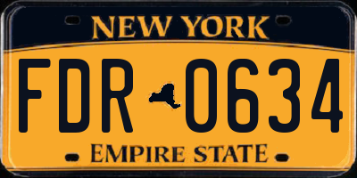 NY license plate FDR0634