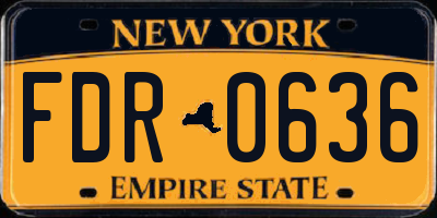 NY license plate FDR0636