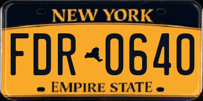 NY license plate FDR0640