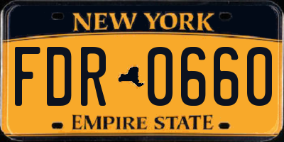 NY license plate FDR0660
