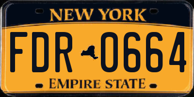 NY license plate FDR0664