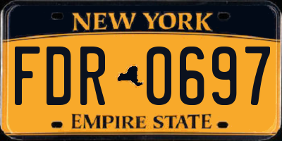 NY license plate FDR0697