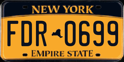 NY license plate FDR0699