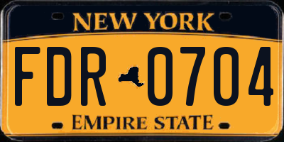 NY license plate FDR0704