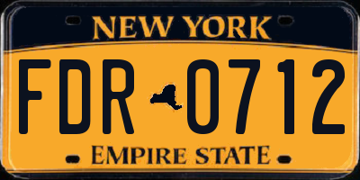 NY license plate FDR0712