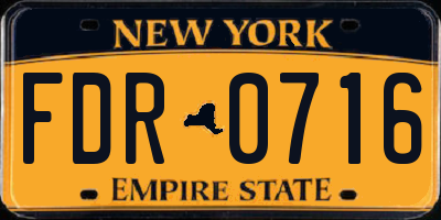 NY license plate FDR0716