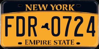 NY license plate FDR0724