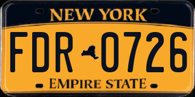 NY license plate FDR0726