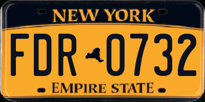 NY license plate FDR0732