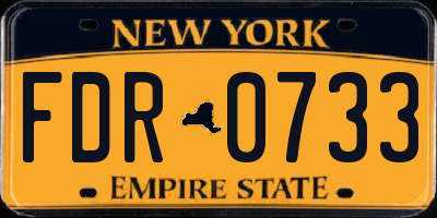NY license plate FDR0733